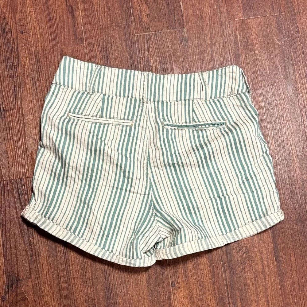 Free People Striped Green and White Women Shorts